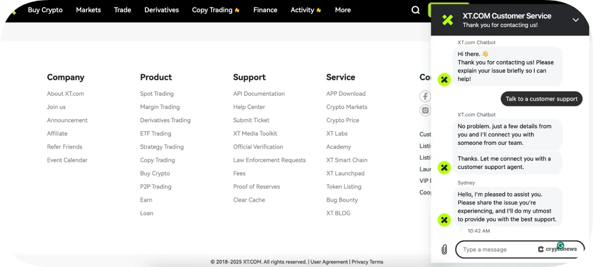 XT Exchange Customer Support and User Reviews