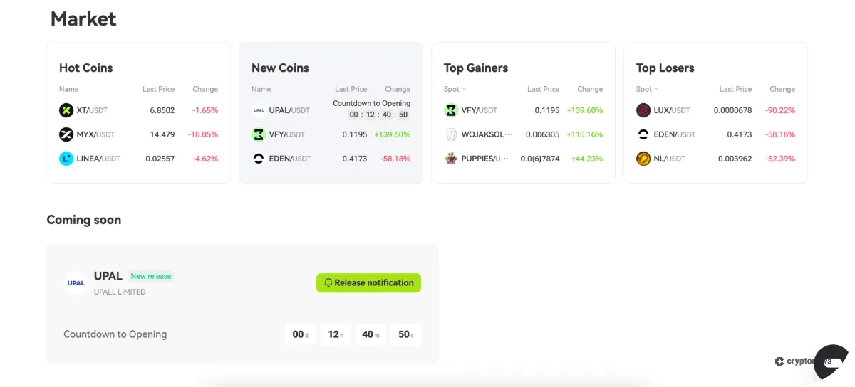 Coins and Trading Pairs that are supported on XT exchange