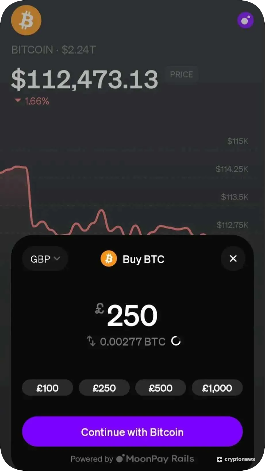 Enter Currency and Purchase Amount
