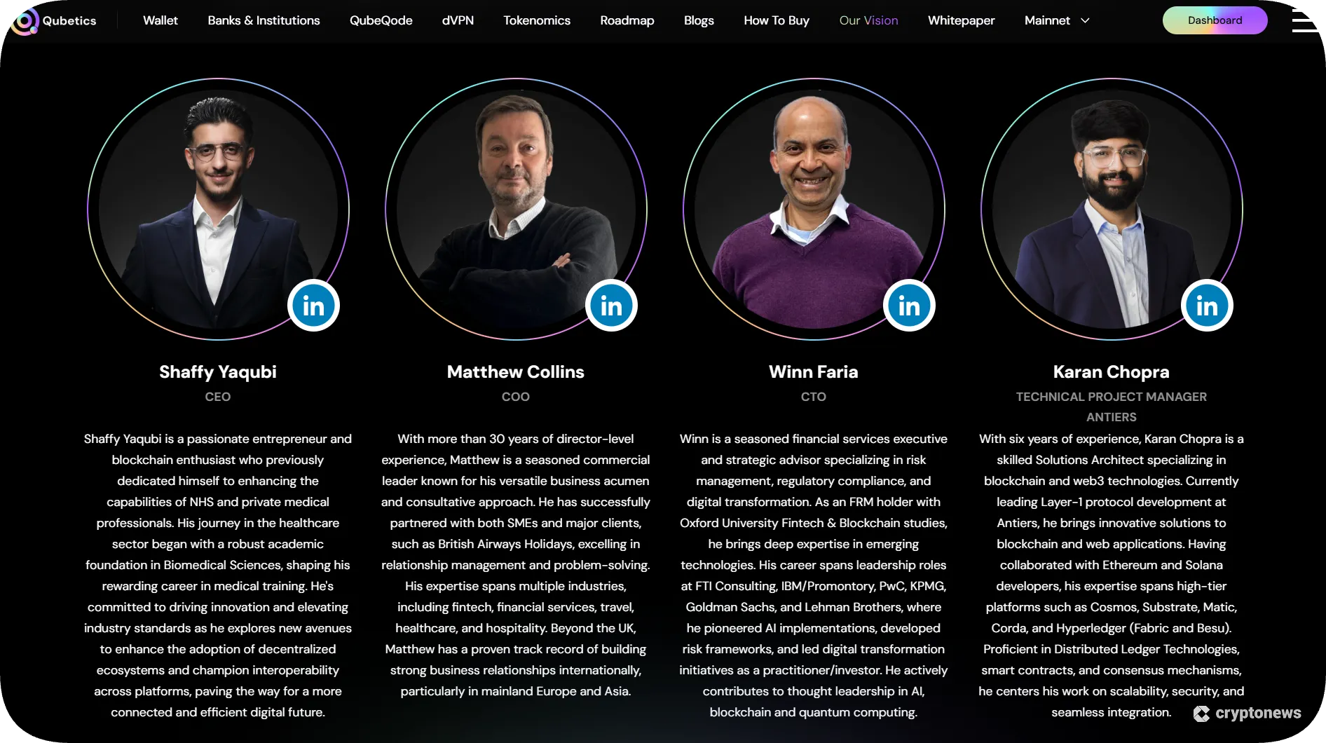 the team behind qubetics