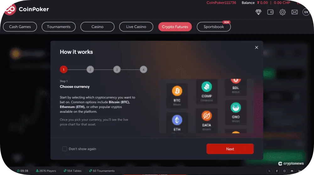 Open CoinFutures and Select TRX