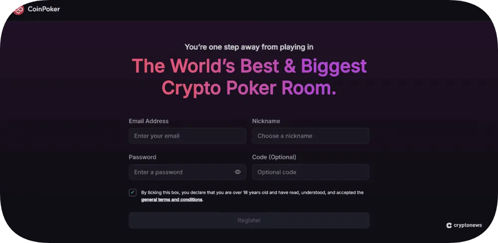 Sign Up for CoinPoker to trade tron futures