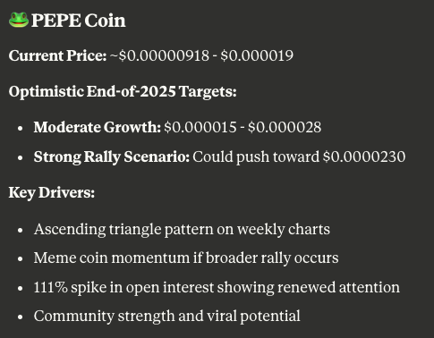 AI Claude Reveals Bold Price Predictions for XRP, Pepe, and Pi Coin by 2025! Claude AI predicts Pepe's growth potential