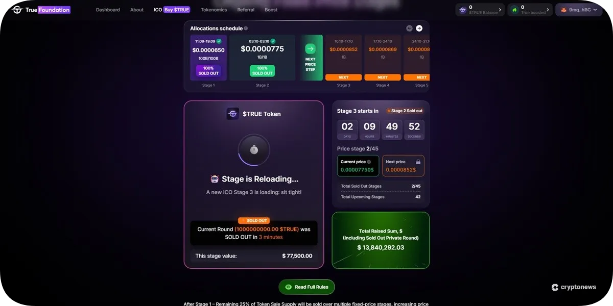 Buy True Foundation Tokens 