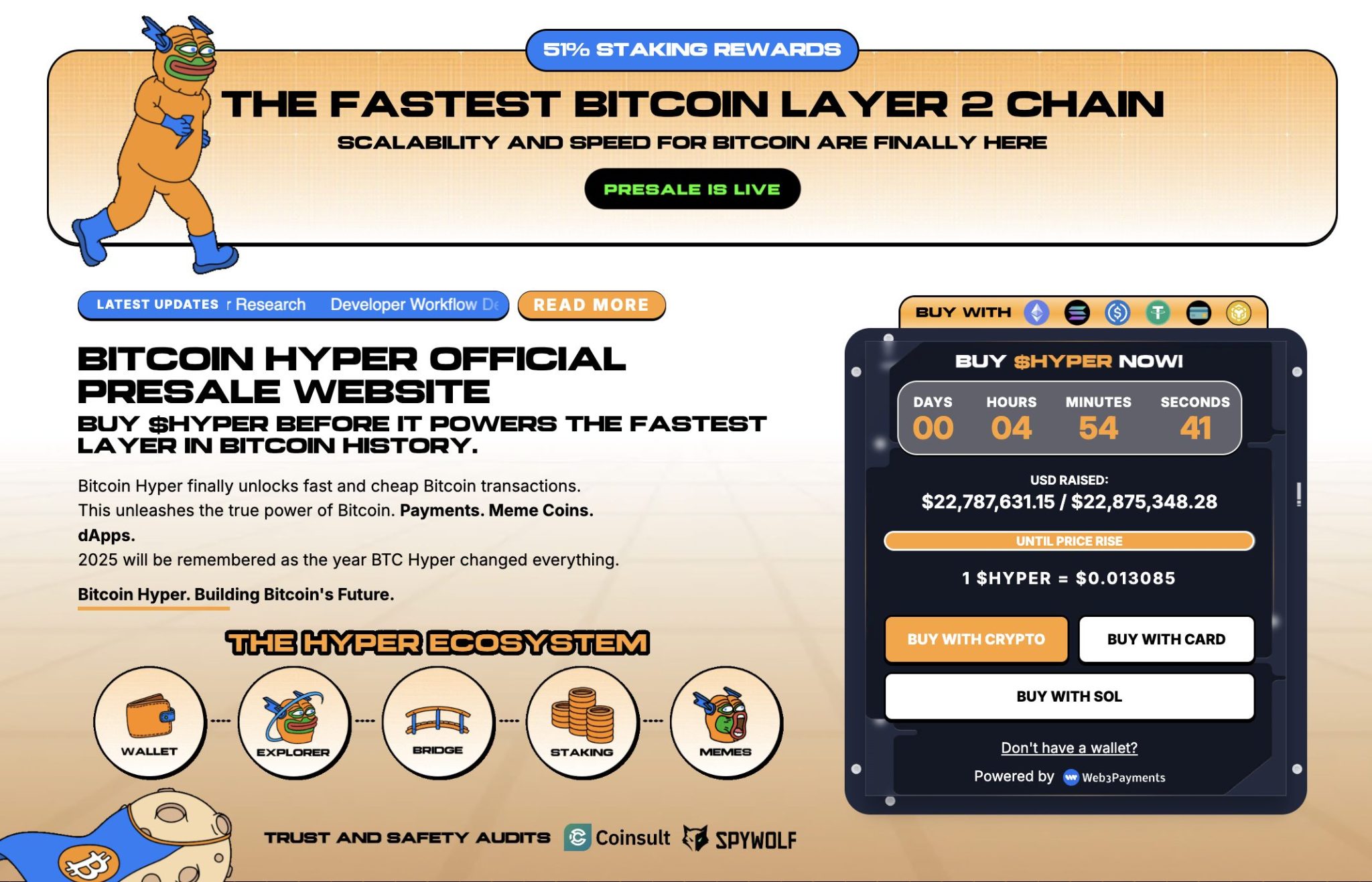 Bitcoin Hyper ($HYPER) hadir sebagai solusi Layer 2 pertama yang dirancang untuk meningkatkan kecepatan, skalabilitas, dan utilitas jaringan Bitcoin secara drastis.