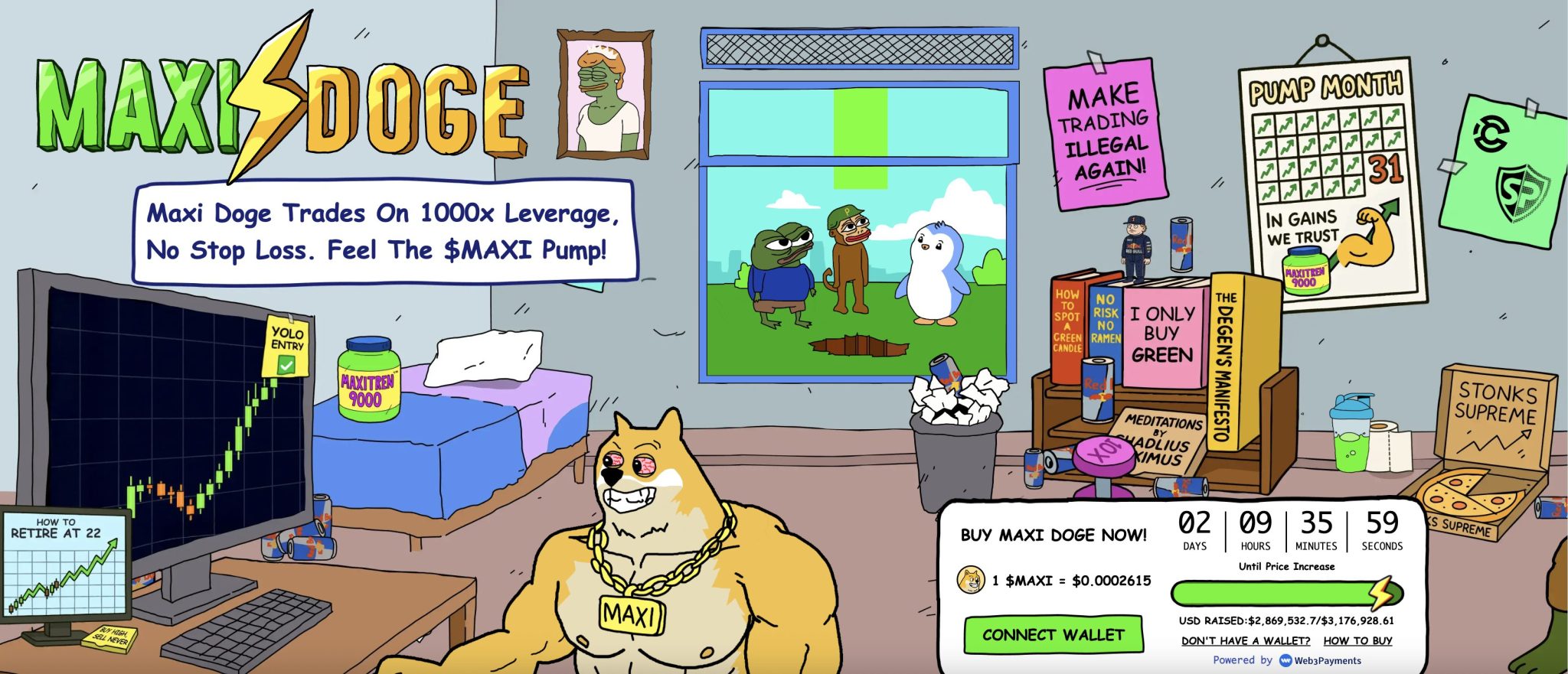 Maxi Doge ($MAXI) Satukan Trader yang Hidup Demi Candle Hijau