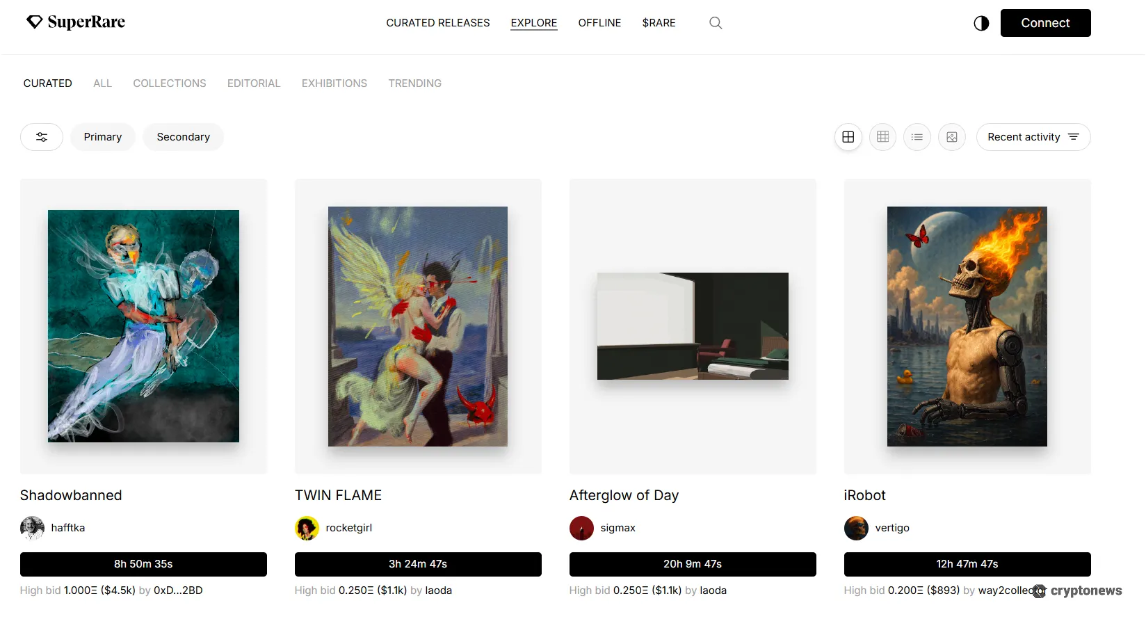 SuperRare, the best NFT markteplace for high-end art collectors