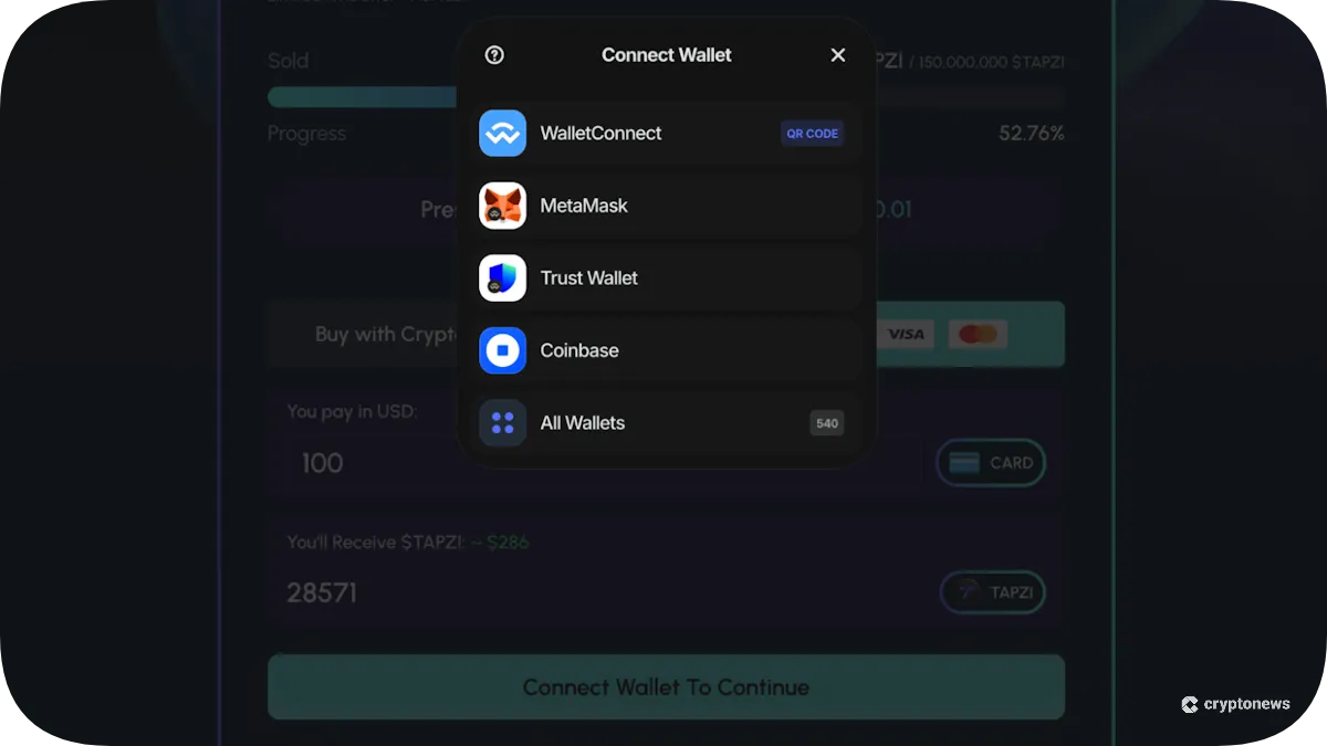 Connect Your Wallet to the Tapzi Website