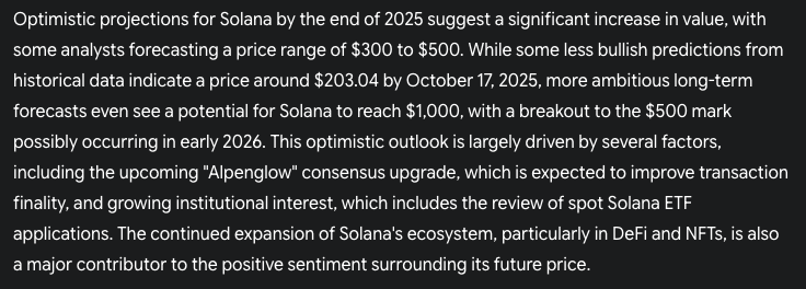 gemini ai predicts sol