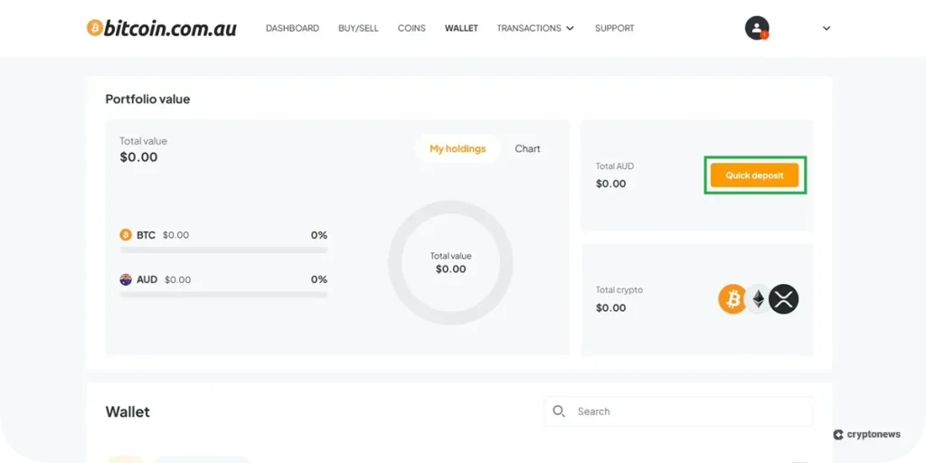 bitcoin.com.au deposit funds