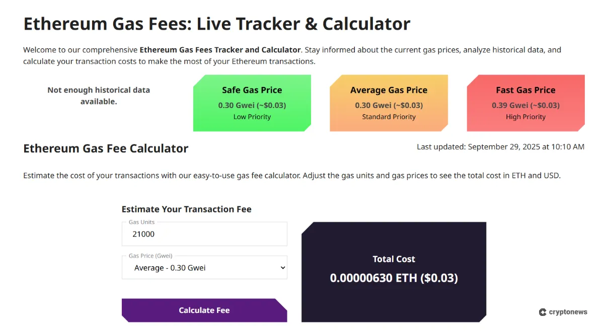 how to check ethereum gas fees