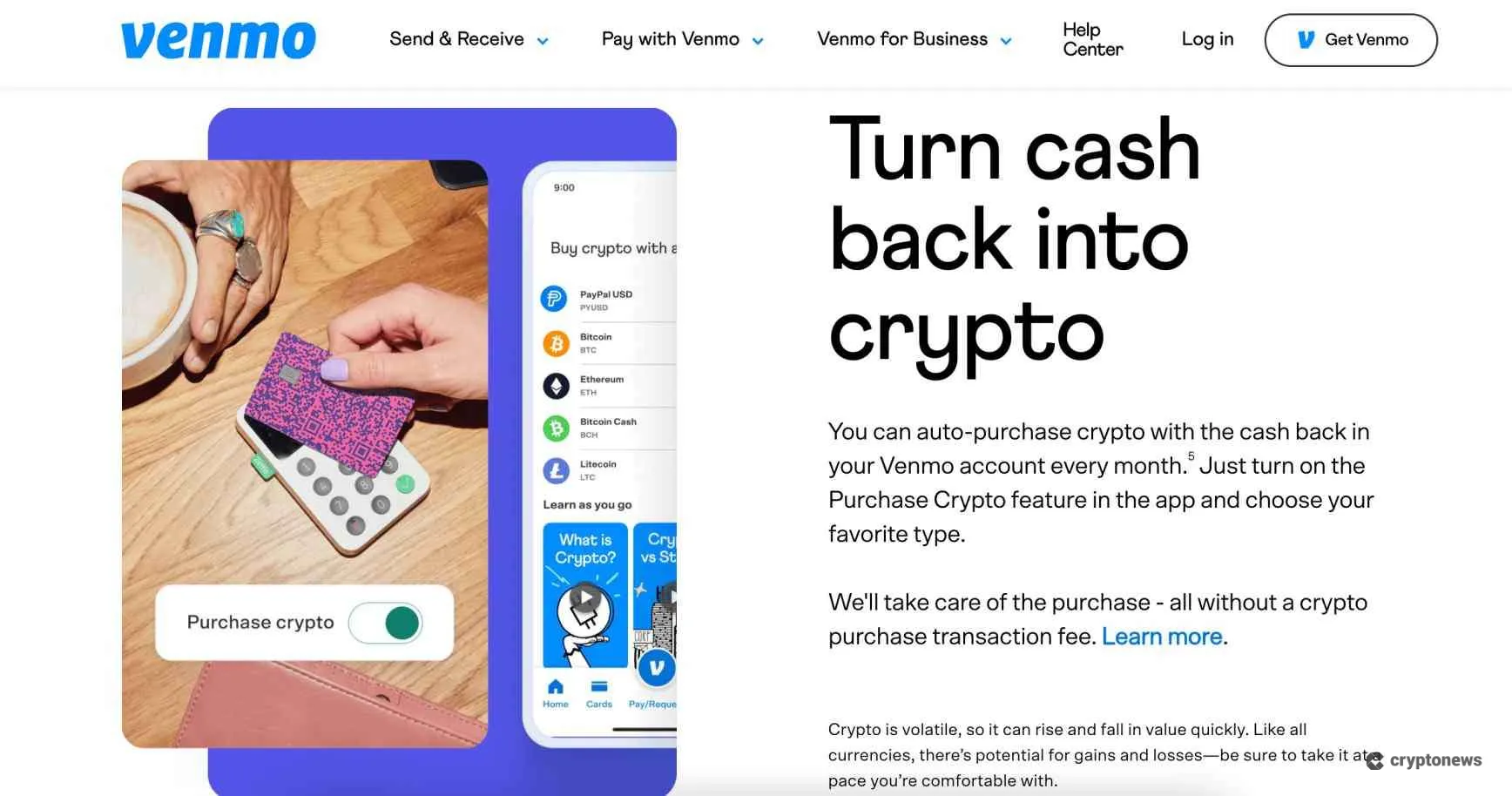 venmo crypto card