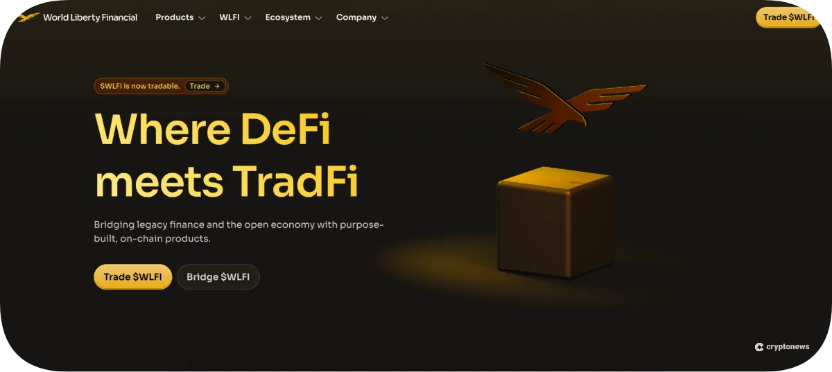 월드리버티파이낸셜(WLFI) 홈페이지