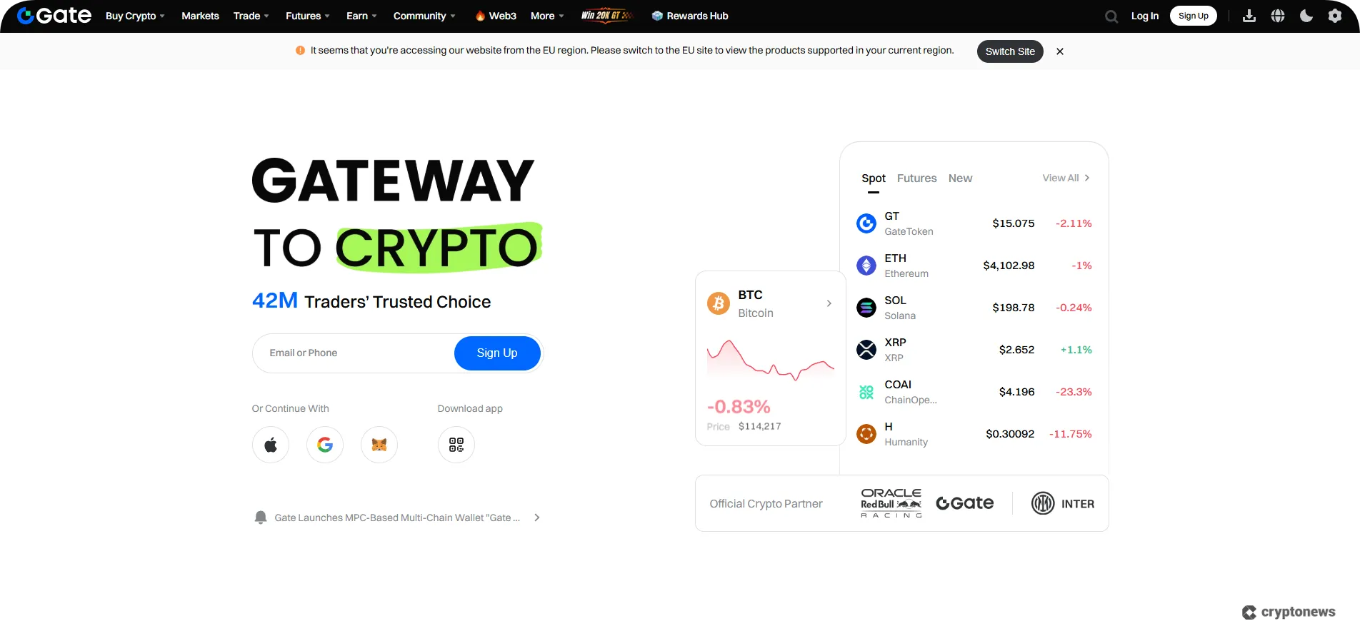 gate exchange home page
