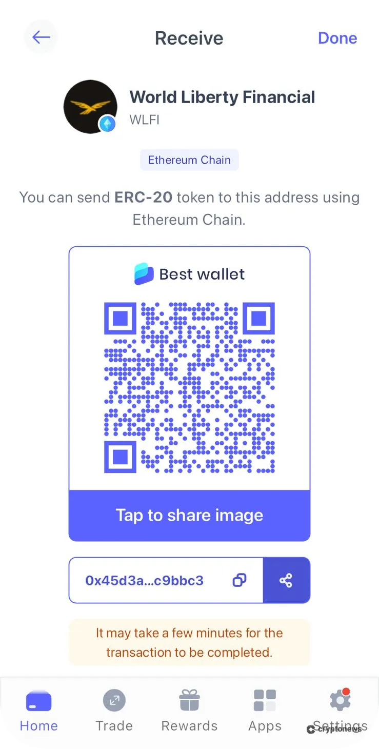 베스트월렛으로 월드리버티파이낸셜(WLFI) 구매