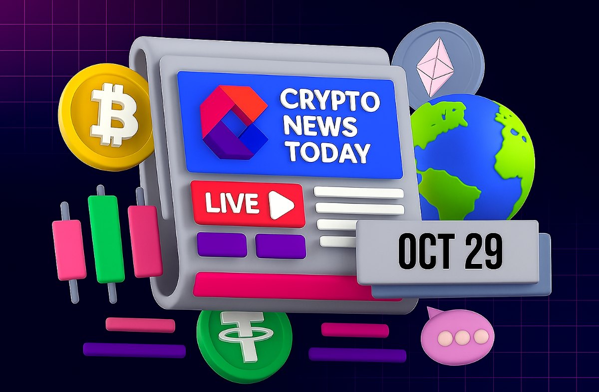 [LIVE] Crypto News Today: Latest Updates for Oct. 29, 2025 – Crypto Market Turns Red; OG Whale Loads Up on Ethereum Shorts