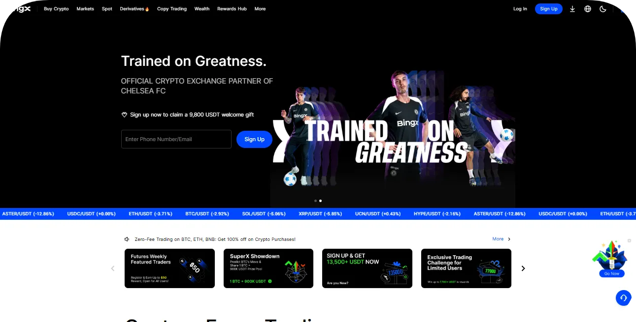 Bingx exchange home page