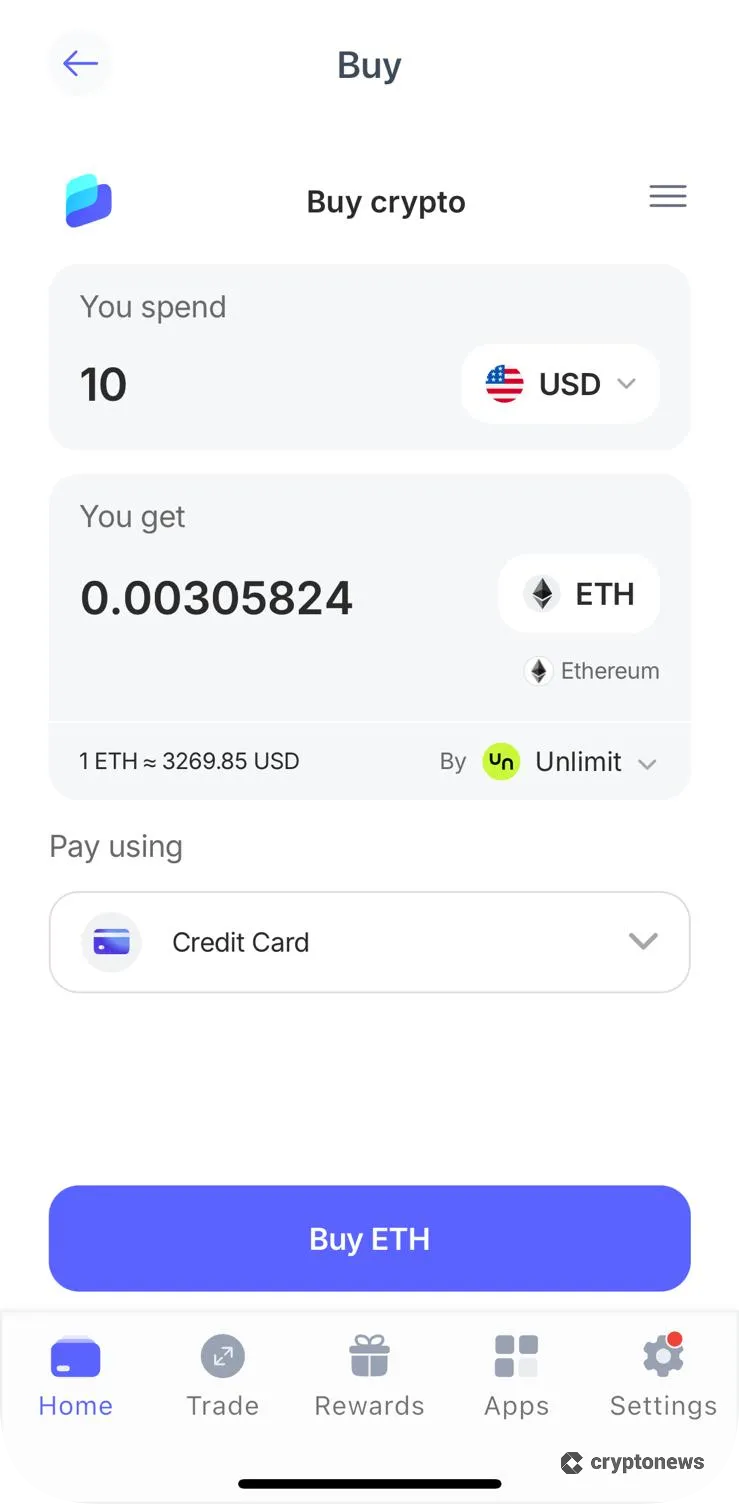 buying eth on best wallet