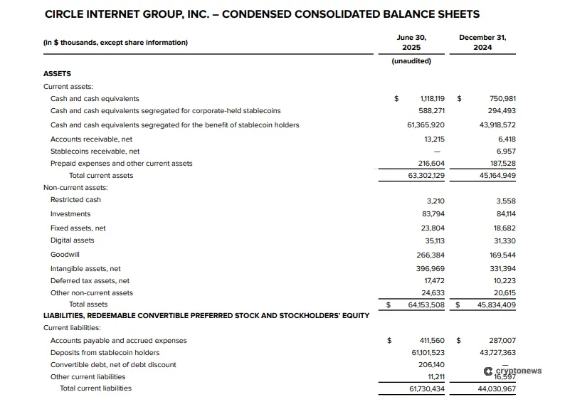 Circles balance sheet