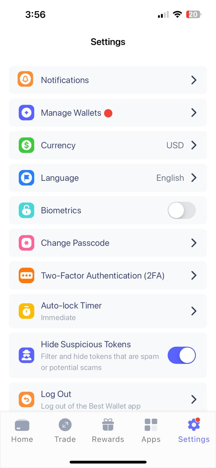 Best Wallet Settings