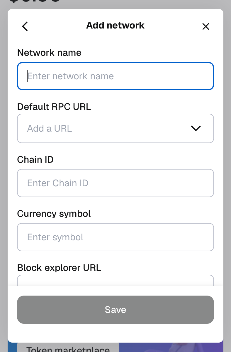 MetaMask Add Network