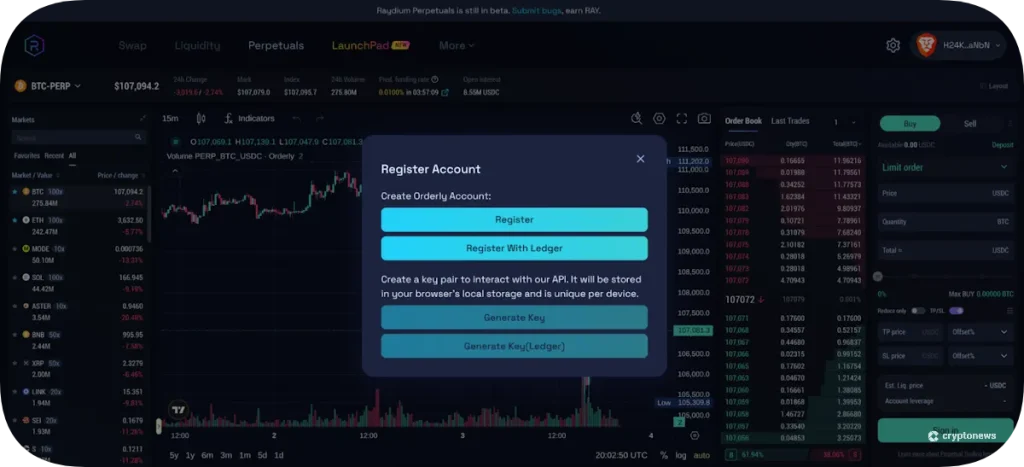 Raydium Perpetuals Register