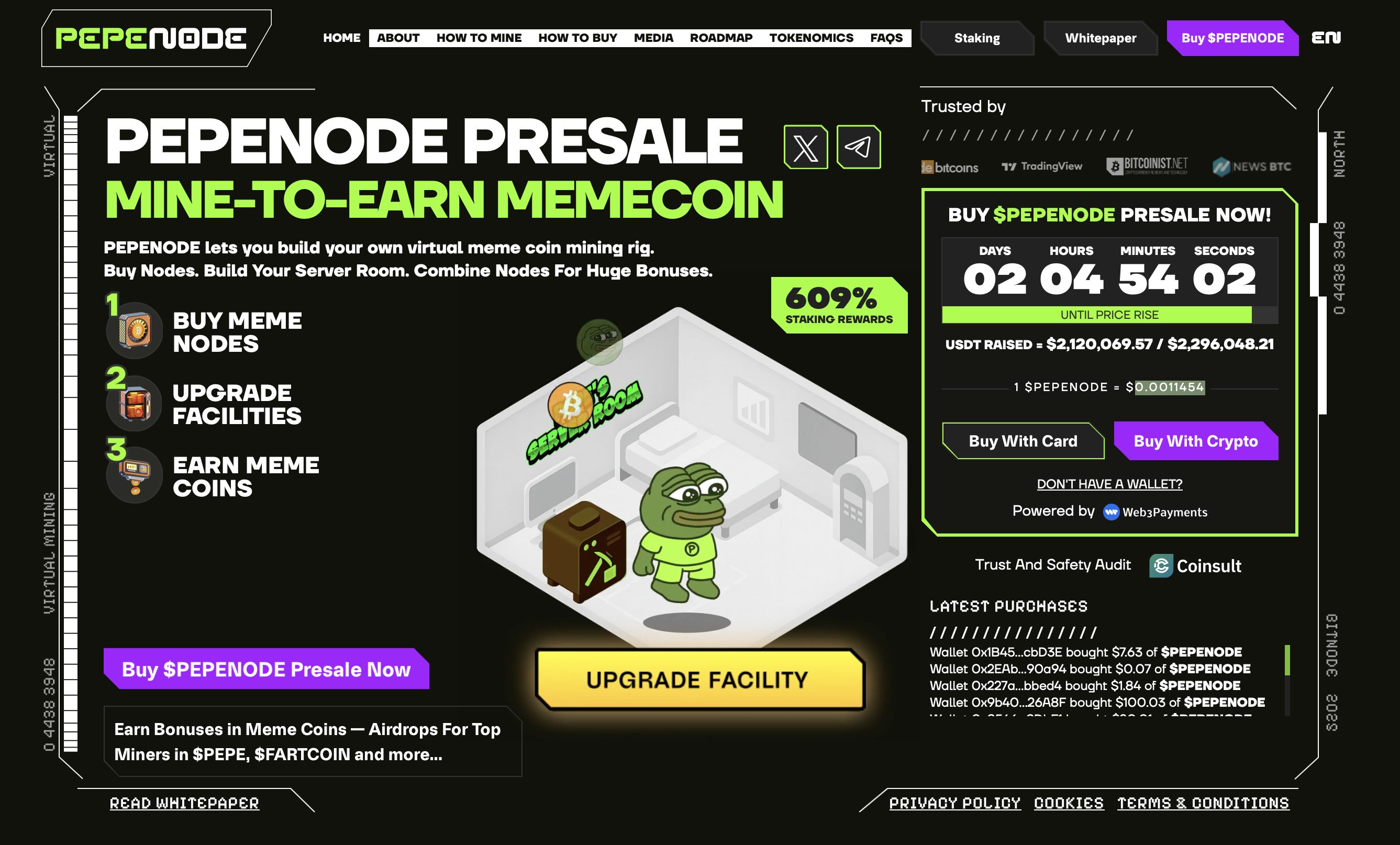 PEPENODE presale page - best altcoin to buy.