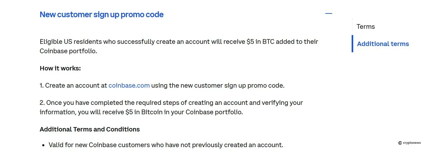 coinbase crypto promo code