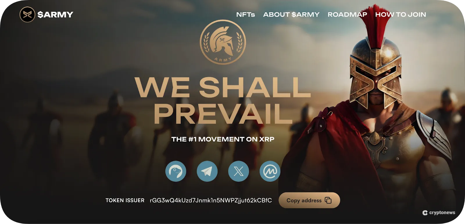 XRP Army (ARMY) is a meme token on the XRP Ledger that unites XRP enthusiasts