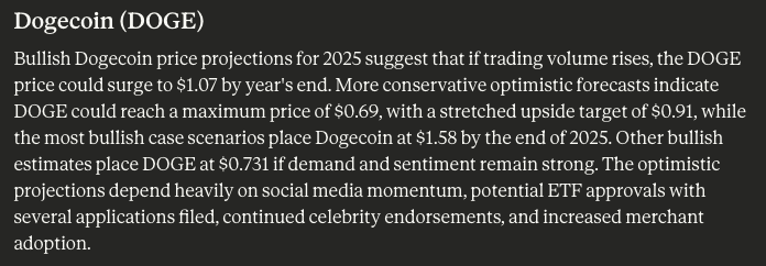 claude ai predicts doge