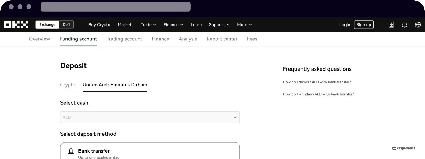 okx deposit aed