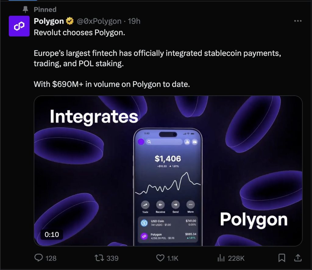 revolut integrates polygon