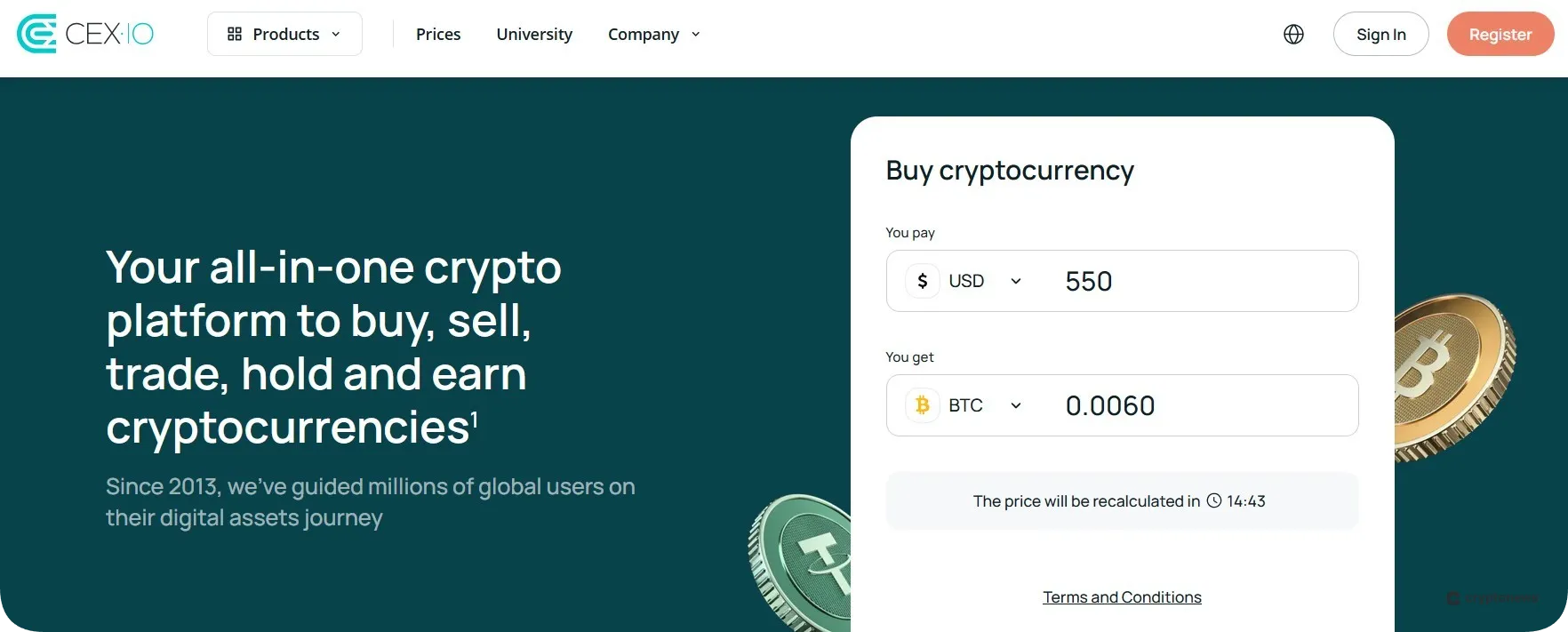 cex.io, buy hunderds of cryptocurrencies with prepaid card