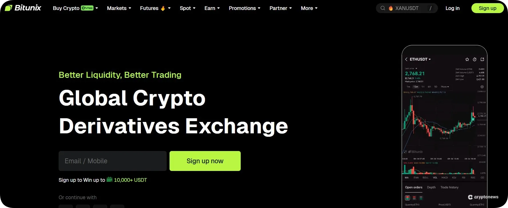 bitunix exchange, home page