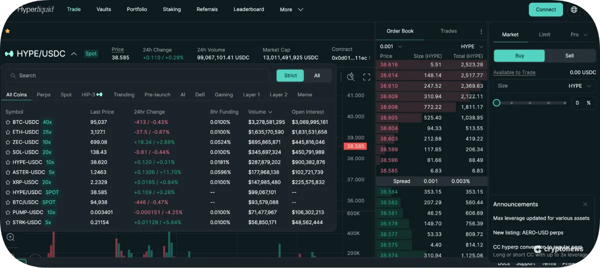 hyperliquid hype usdc