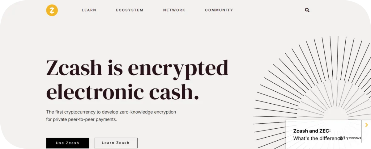 zcash homepage