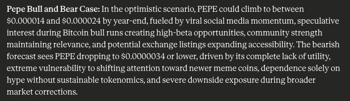 claude ai predicts pepe