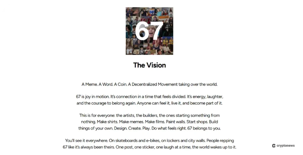 The Official 67 Coin (67), one of the best new meme coins