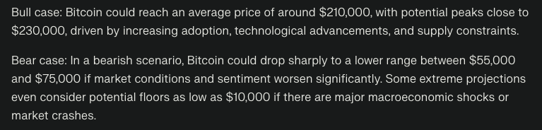 perplexity ai predicts bitcoin