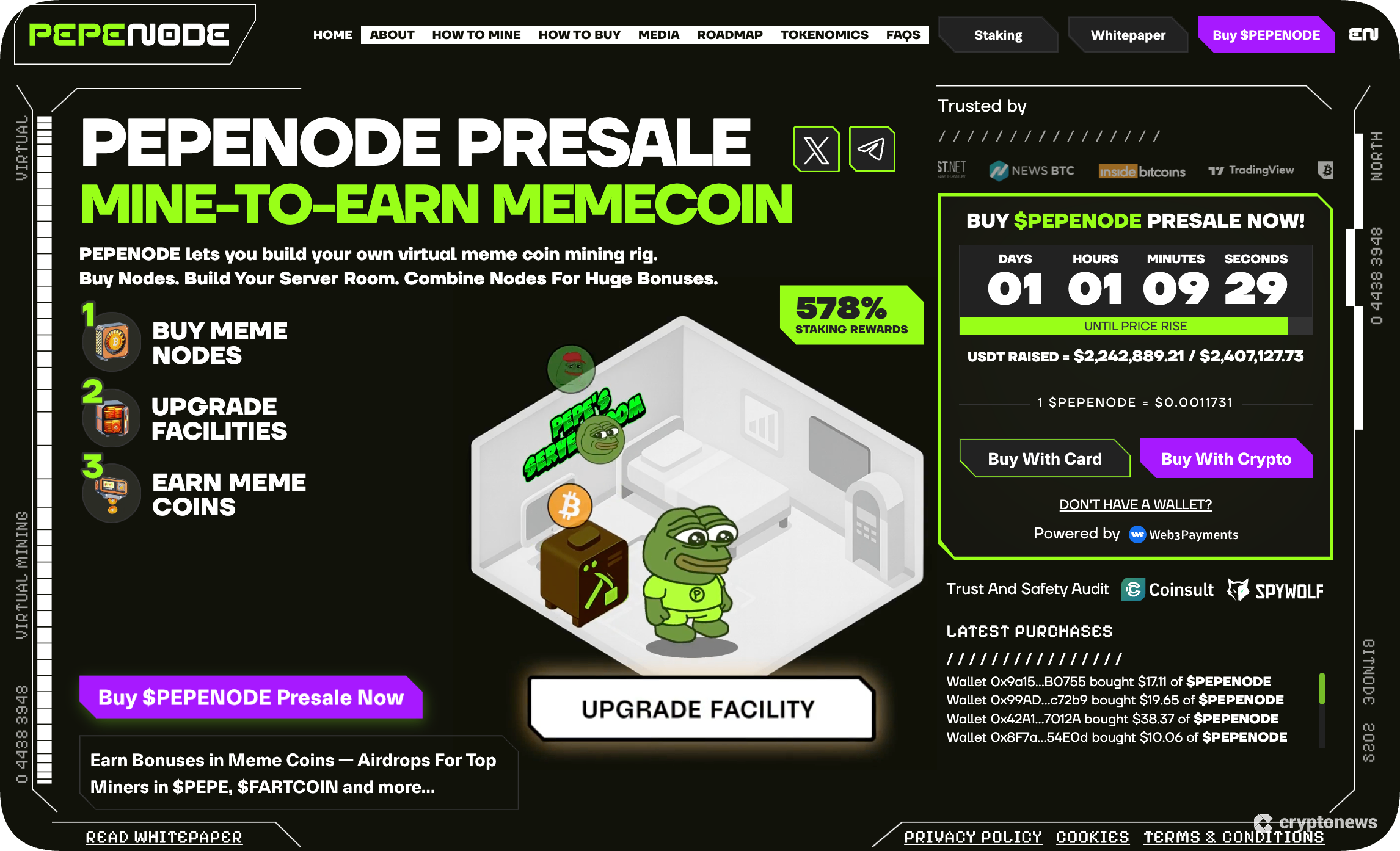 Pepenode, a new crypto presale in the gamefi niche