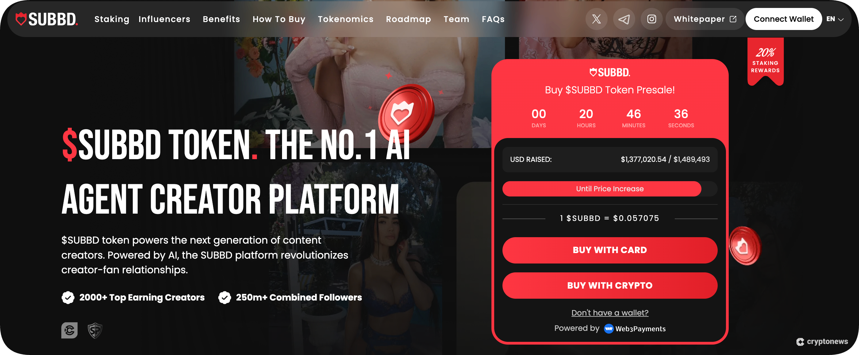 subbd, ai crypto presale for creator platform with token-gated content