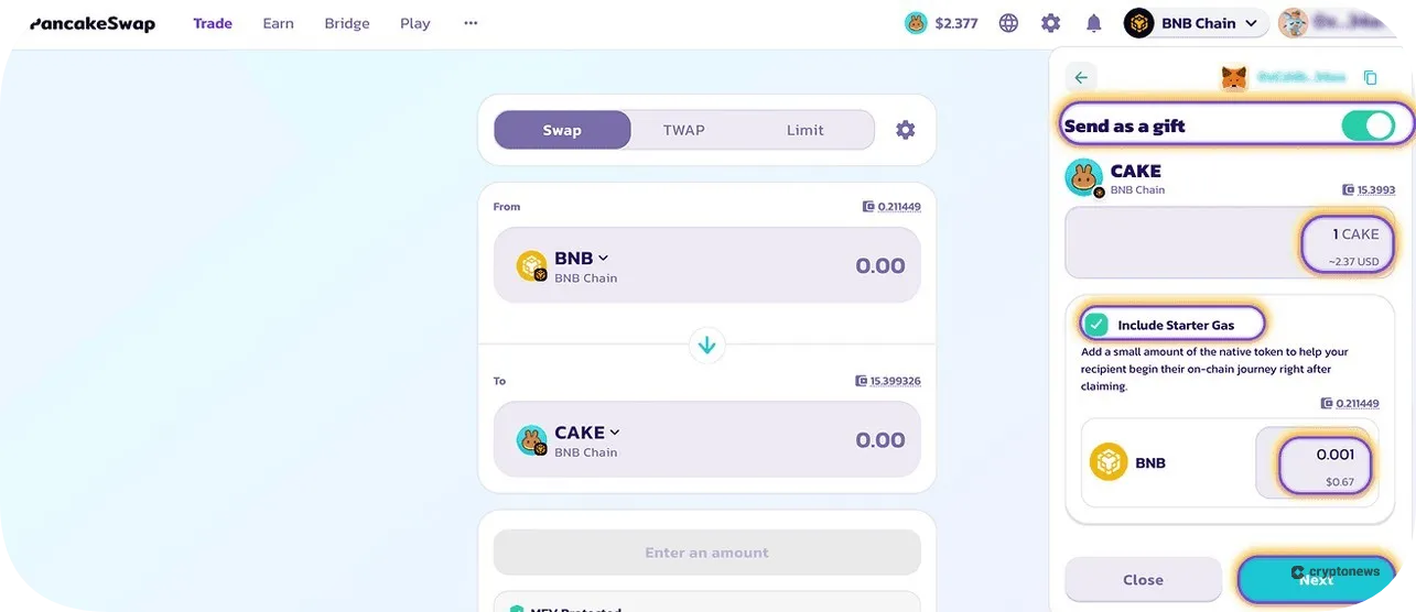 pancakeswap interface