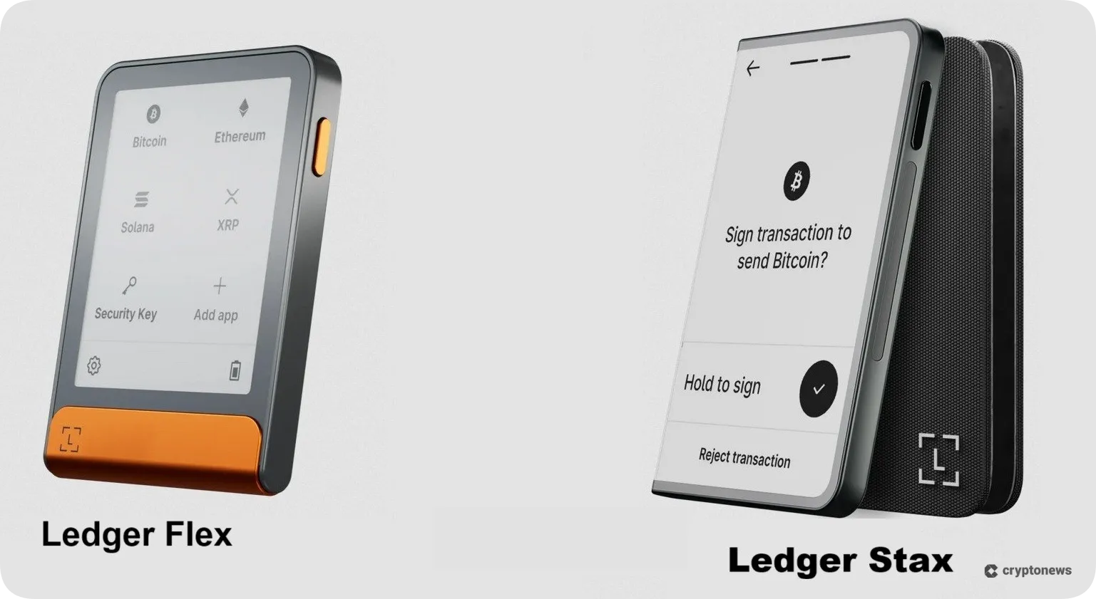 ladger stax and flex, display differences