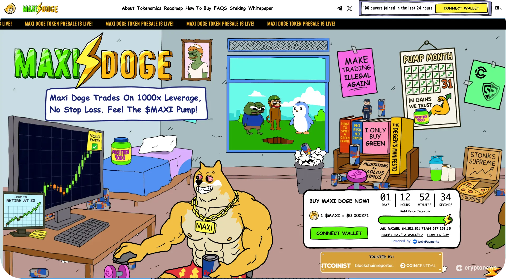 maxi doge presale homepage