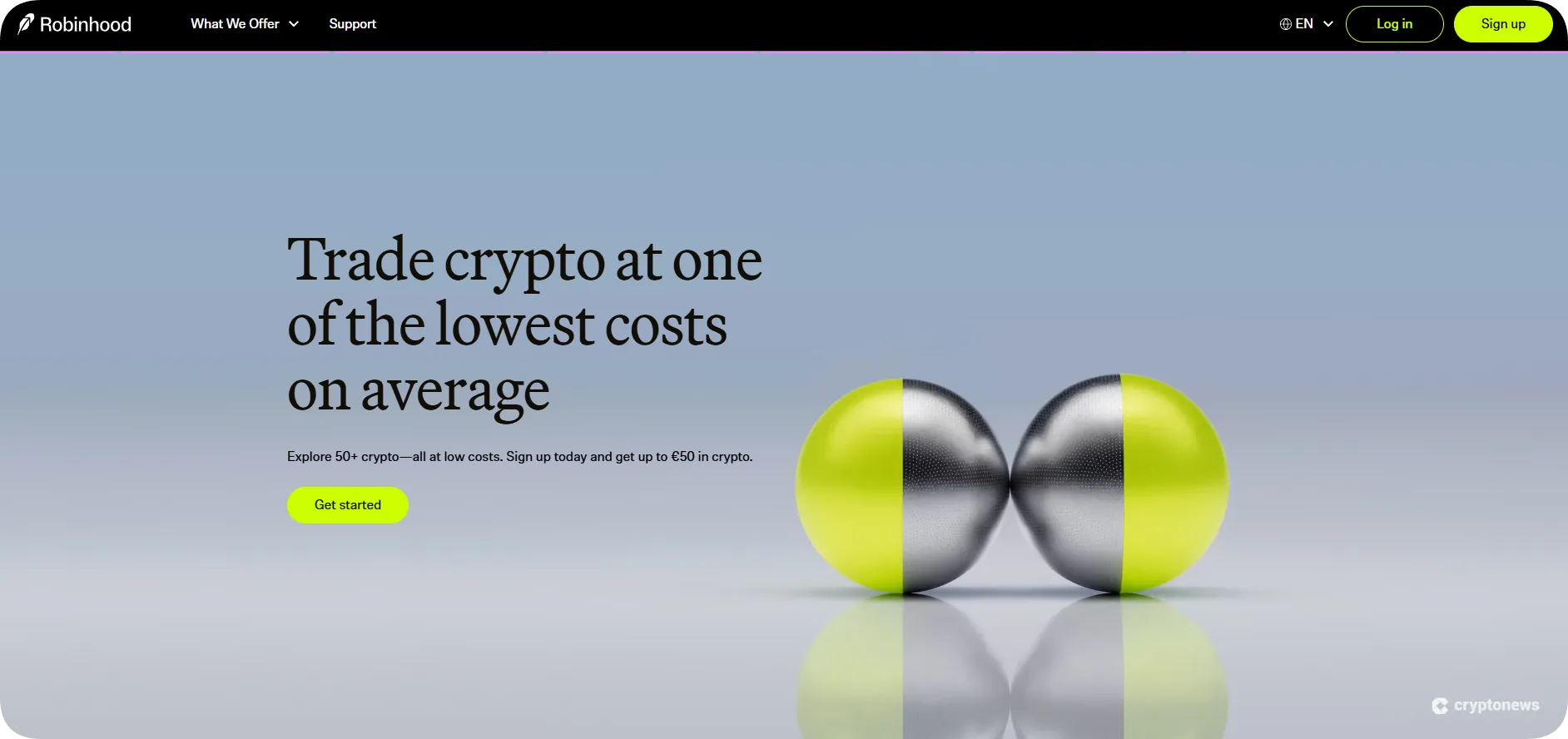 robinhood crypto exchange home page