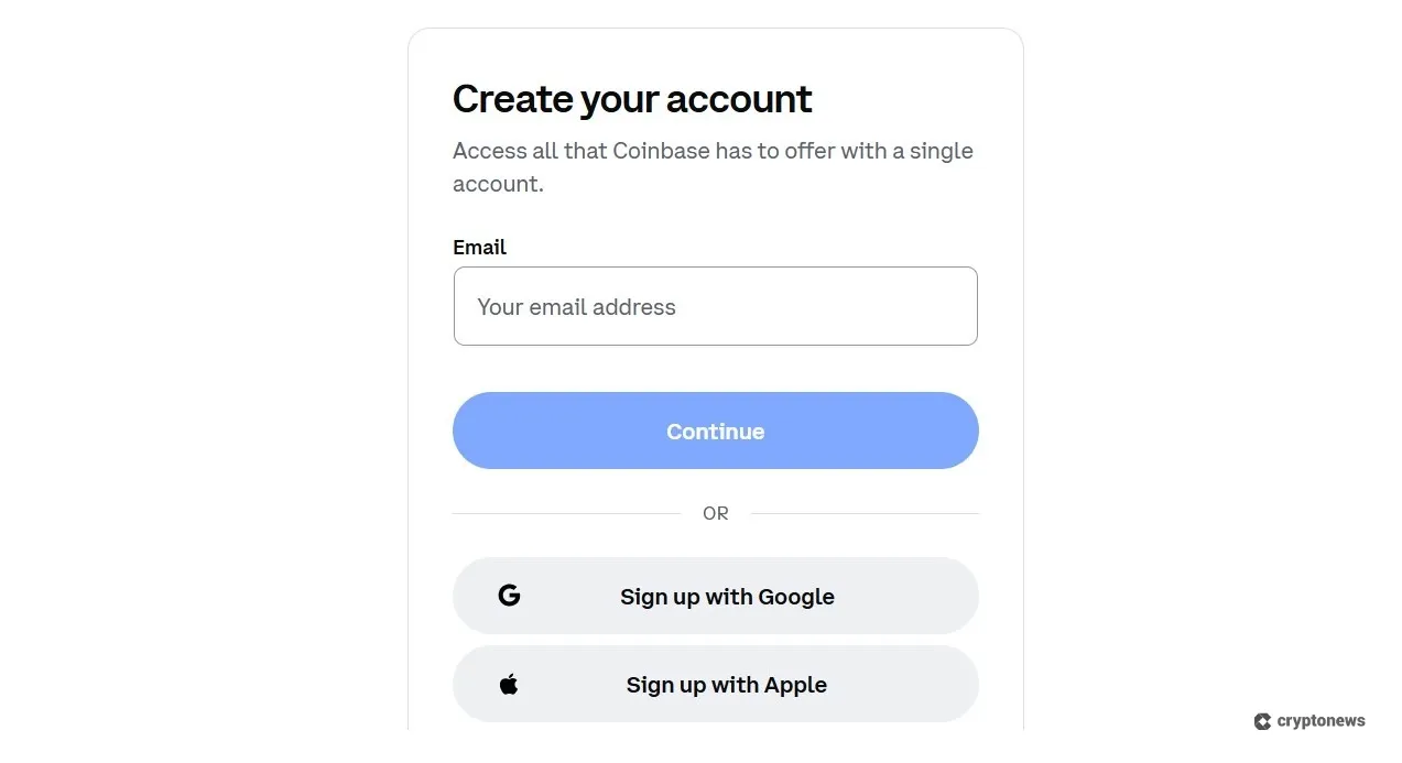 create a coinbase account