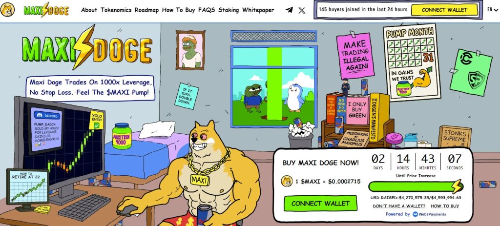 Прогнозування ціни біткойна - банер Maxi Doge