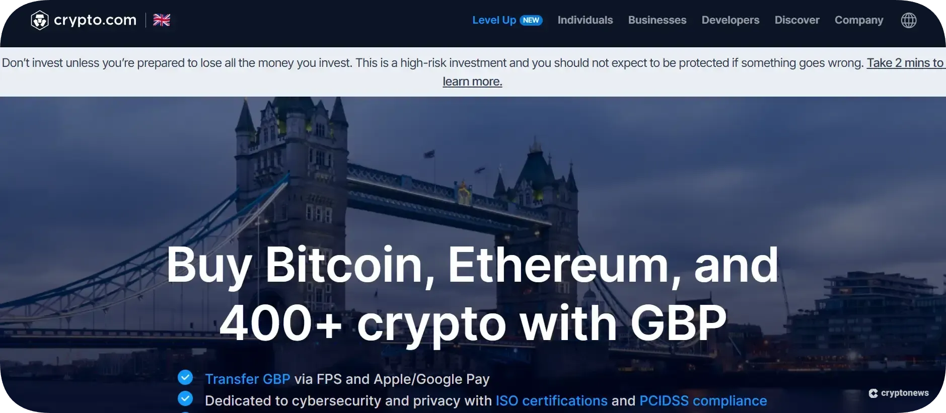 crypto.com exchange home page