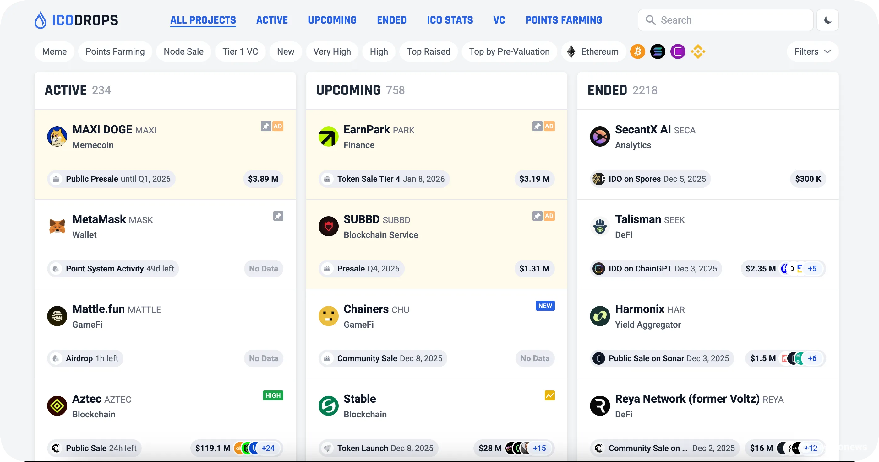 upcoming cryptos on an ico calendar