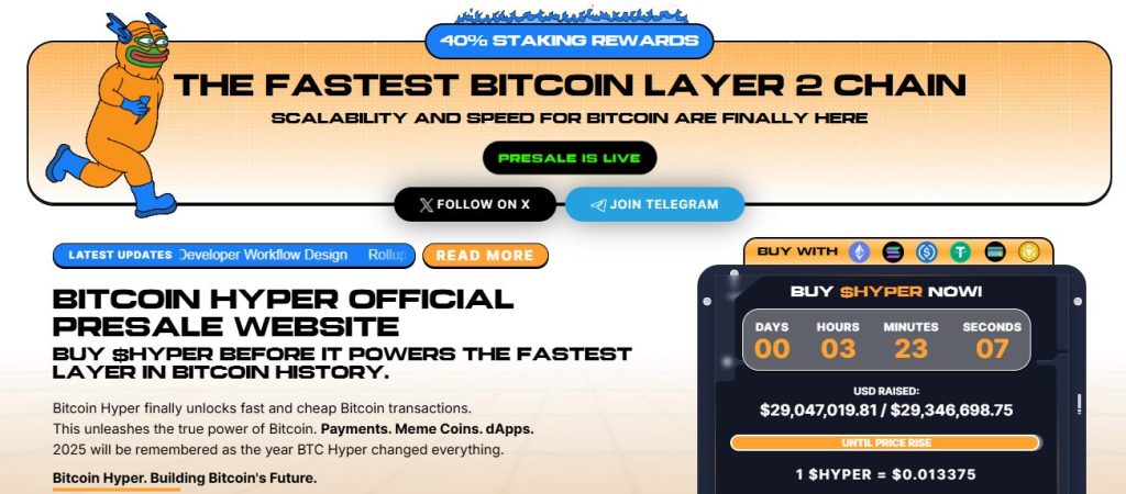 Bitcoin Hyper presale website.
